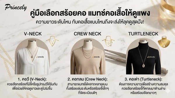 สร้อยคอความยาวระดับไหน แมทช์กับคอเสื้อแบบไหนถึงจะส่งให้ลุคดูแพง?