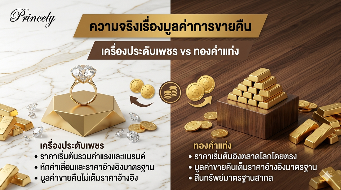 ความจริงเรื่อง "การขายคืน" ทำไมเครื่องประดับเพชรถึงไม่ได้ราคาเต็มเหมือนทองคำแท่ง?