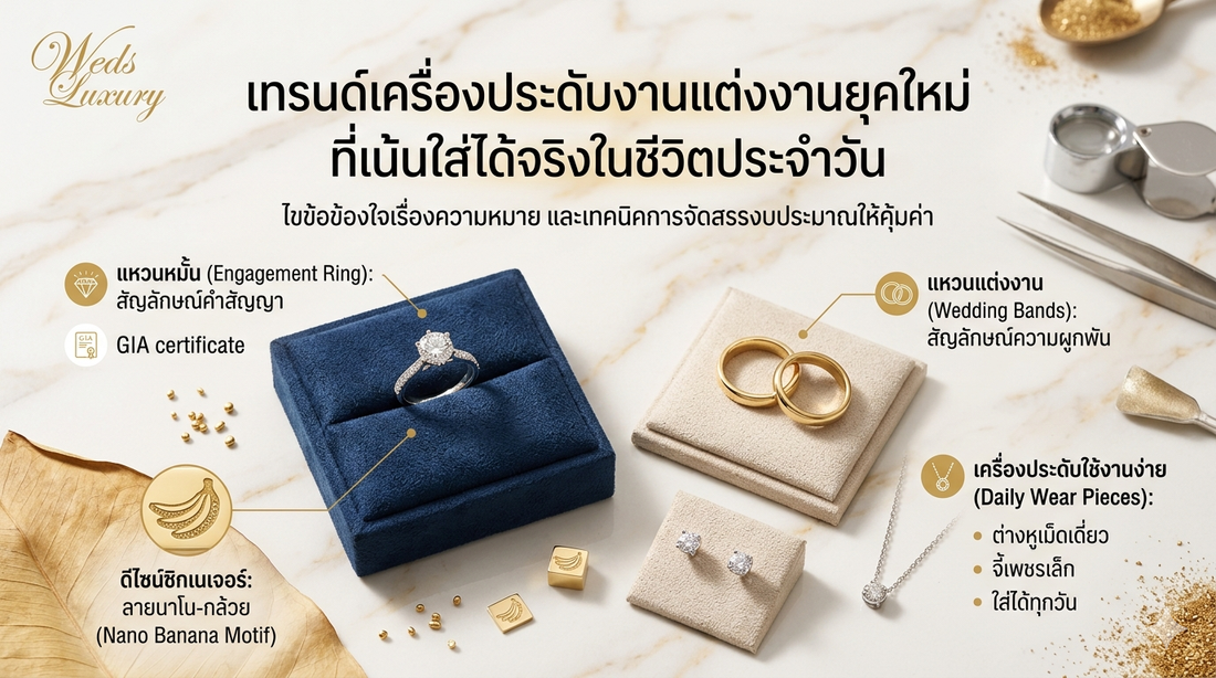 เทรนด์เครื่องประดับงานแต่งงานยุคใหม่ ที่เน้นใส่ได้จริงในชีวิตประจำวัน