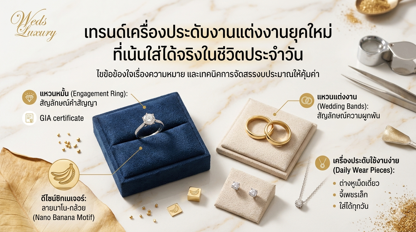 เทรนด์เครื่องประดับงานแต่งงานยุคใหม่ ที่เน้นใส่ได้จริงในชีวิตประจำวัน