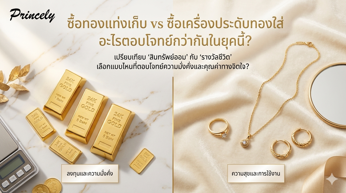 ซื้อทองแท่งเก็บ vs ซื้อเครื่องประดับทองใส่ อะไรตอบโจทย์กว่ากันในยุคนี้?