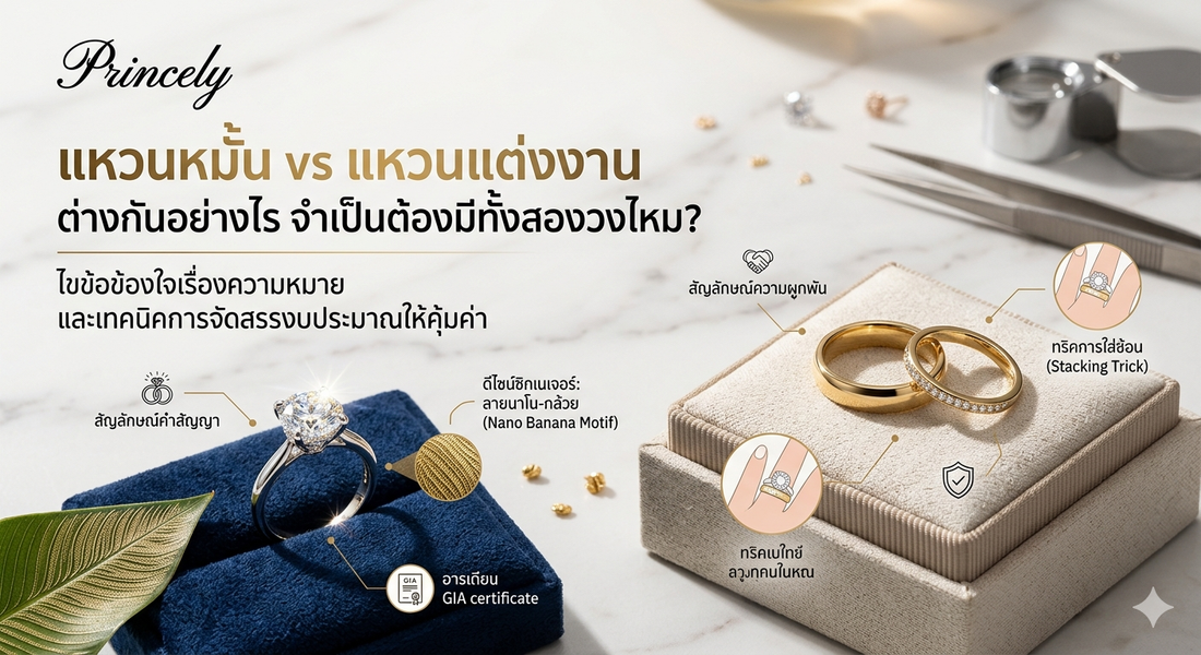 แหวนหมั้น vs แหวนแต่งงาน ต่างกันอย่างไร จำเป็นต้องมีทั้งสองวงไหม?