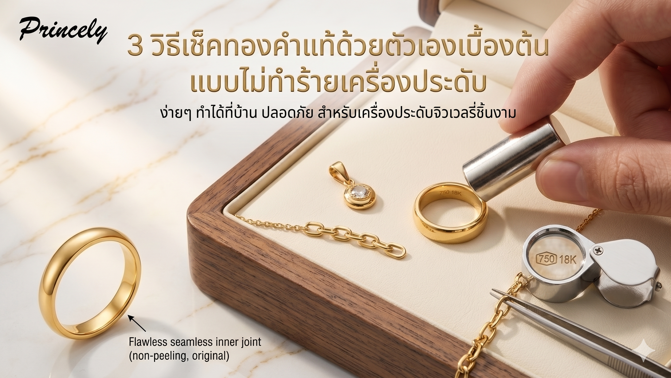 3 วิธีเช็คทองคำแท้ด้วยตัวเองเบื้องต้น แบบไม่ทำร้ายเครื่องประดับ