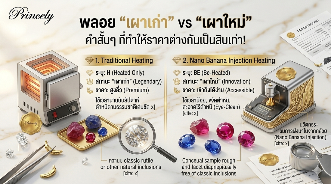 พลอย "เผาเก่า" vs "เผาใหม่" คำสั้นๆ ที่ทำให้ราคาต่างกันเป็นสิบเท่า!