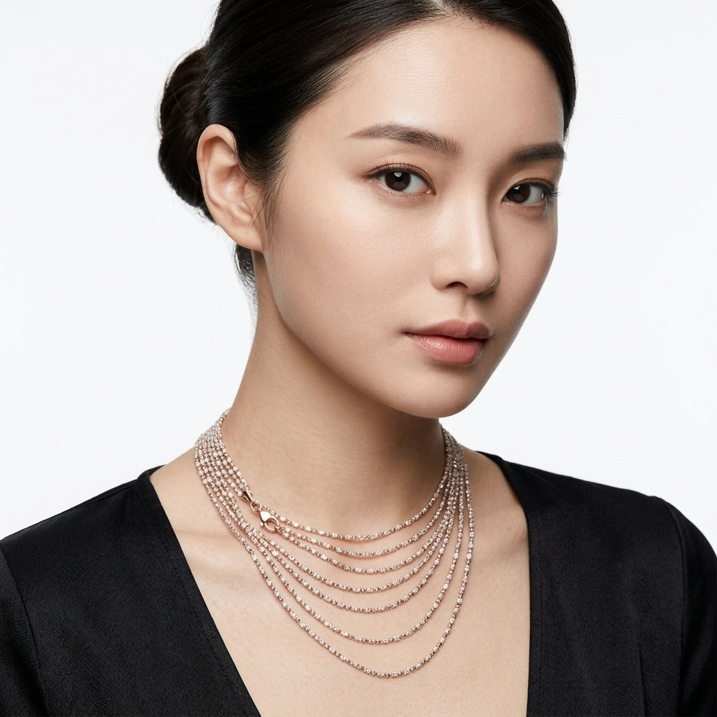 สร้อยคอสองกษัตริย์ประดับเม็ดบีดแบบหลายสาย